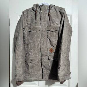 Burton Dryride Men's Gray hooded snowboarding Jacket size smalll